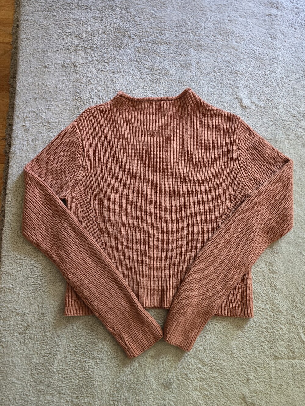 Kuwalla Rust Rib-Knit Mock Neck Sweater Size Medium - Picture 7 of 12